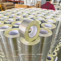 Ruban adhésif en aluminium réfléchissant la chaleur pour isolation de tuyaux d'eau chaude, 80 microns, auto-adhésif, pour enveloppement de tuyaux en cuivre et chaudières (usage industriel)