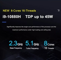 Ordinateur de haute qualité 15.6 pouces Gaming Core I9 10 génération 16:9 32 go de Ram 1 to Ssd huit cœurs pour étudiants Oem I9 Core