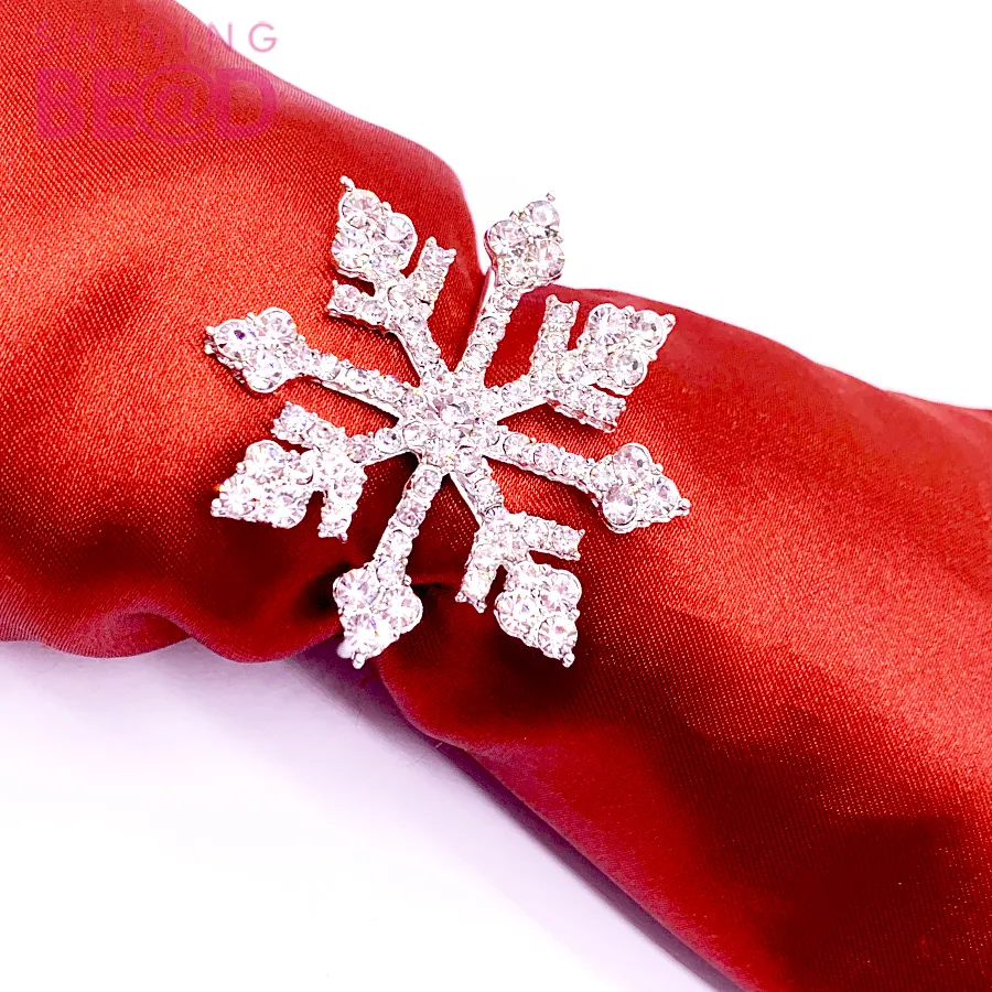2016 snowflake rõ ràng rhinestone napkin <span class=keywords><strong>ring</strong></span> cho đám cưới