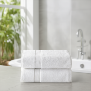 Juego de 2 toallas de baño de algodón tejido, rectangulares, de color sólido, antimicrobianas, para adultos - Product Image 2