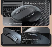 Mouse Nirkabel OEM Logo Kustom 6D Mute Silent 2.4GHz BT Ergonomis Sensor Optik 1600 DPI untuk Laptop PC