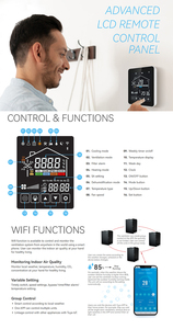 Tươi cho thông gió bơm nhiệt erv HRV nhiệt phục hồi fan với bộ lọc HEPA và Wifi thiết kế hiện đại cho phòng ngủ & khách sạn sử dụng - Product Image 5