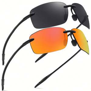 Lunettes de soleil polarisées sans monture TR90 UV400 pour hommes et femmes, personnalisables avec logo, idéales pour la conduite, le sport en extérieur et la pêche - Product Image 1