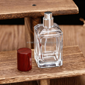 <span class=keywords><strong>Atomizador</strong></span> de Perfume de Vidrio Transparente de Primera Calidad de 30 ml y 50 ml, Forma Cuadrada con Tapa de Madera de Palisandro, Ideal para Envases de Perfumes de Lujo y Regalos - Product Image 2