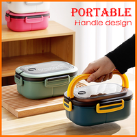 Lonchera Bento de 1200 ml con Asa, Apta para Microondas y Lavavajillas, con Bolsa, Tazón para Sopa, Impresión Opcional, MOQ Bajo, Logotipo Personalizado, Regalo