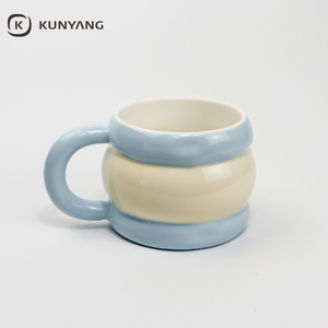 Mug en céramique personnalisé amusant, forme irrégulière, couleurs contrastées, grande capacité, vente en gros, tasses à café en grès, cadeaux - Product Image 2