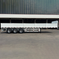 Semi-remorque à 3 essieux avec suspension pneumatique, capacité de charge de 40/60/80 tonnes, 12,5 mètres, 12 verrous de torsion, parois latérales pour conteneurs