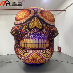 Gigantesca Teschio di Zucchero Gonfiabile da 3m con Motivo Floreale per Decorazioni di Halloween e <span class=keywords><strong>Giorno</strong></span> dei Morti, Eventi all'Aperto e Pubblicità - Product Image 1