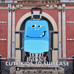 Koper Troli Anak Motif Kartun ABS 18 Inch Desain 3D Hewan Lucu dengan Kunci - Product Image 2