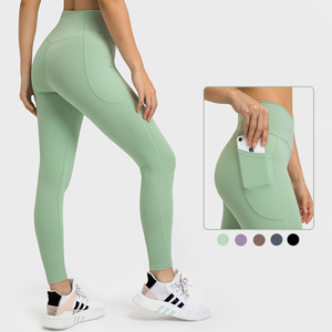 Collants de sport à taille croisée pour femmes, Leggings de Yoga de Fitness de course à pied sans ligne T avec poches doubles sur les côtés, nouvelle collection - Product Image 5