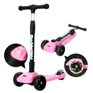 Katlanabilir ayarlanabilir LED ışık 3 tekerlekli çocuklar için <span class=keywords><strong>scooter</strong></span> ile müzik - Product Image 1