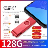 Clé USB 2.0 double port OTG Type-C Android 256 Go pour téléphone portable et ordinateur, extension de mémoire en plastique, nouvelle