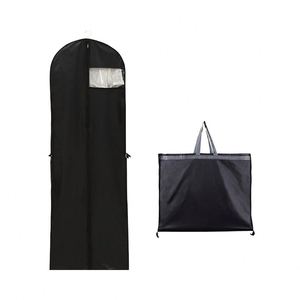 Housse de rangement légère noire pour robe de mariée, longue, pliable, anti-poussière, avec fermeture éclair, pour manteaux, robes, costumes, rangement et voyage - Product Image 1