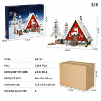 Ensemble de blocs de construction de cabane d'hiver de Noël, jouet de construction STEM, kit de modèle de maison de neige, briques éducatives DIY, cadeau de vacances