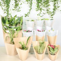 Manchon de plantes en papier pour herbes, emballage en papier torsadé, Semi-transparent, pour fleurs en papier