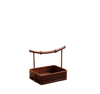 Paniers à thé et boîtes de rangement ovales en bambou laqué faits à la main, écologiques, artisanat moderne d'art populaire avec design suspendu flexible