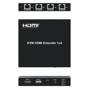 1080P วิดีโอ1x4 <span class=keywords><strong>HDMI</strong></span> KVM Extender <span class=keywords><strong>splitter</strong></span> over Cat5e/6อีเธอร์เน็ต1ถึง4ด้วย USB - Product Image 2