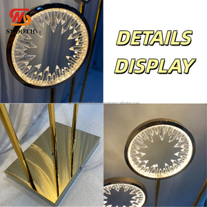 Support de lumière LED rond élégant et raffiné pour allée, centre de table doré pour décoration de mariage - Product Image 3