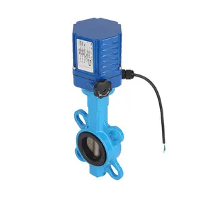 TPFE/EPDM电动硅片水流控制执行器自动蝶阀铸铁