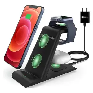 Chargeur sans fil 3 en 1 de haute qualité 18W Dock Station de charge rapide Qi Station de charge sans fil