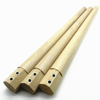 Pieds de meubles en bois avec bord métallique pour table à manger, table basse et table d'appoint - Pieds ronds coniques robustes de style moderne du milieu du siècle