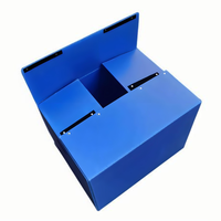 Usine PP Poly Carton Type Boîte Réutilisable En Plastique Ondulé Chiffre D'affaires Cas D'expédition Bacs De Transport Avec Fermeture Magique De Bande