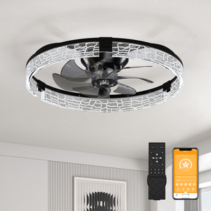 20-Inch Smart Ceiling <b>Fan</b> Light 7-Blade Plastic Electric DC Energy Saving Reversible Airflow APP <b>Remote</b> <b>Control</b> Household Quiet - Product Image 1