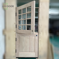 Portes d'entrée hollandaises en bois de chêne sur mesure Waydoor pour maisons, portes d'entrée principales, portes extérieures en bois avec fenêtre en verre