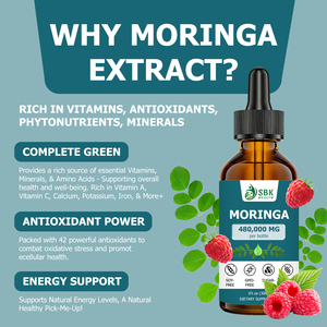 Gotas Líquidas de Moringa Más Vendidas, Promueven una Piel y Cabello Saludables, Mantienen el Equilibrio del Azúcar en la Sangre, Fitonutrientes, Minerales, Apoyo Energético - Product Image 3