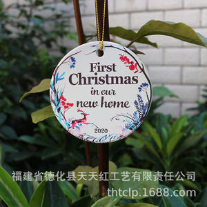 Colgante de Cerámica Navideño del Grinch, Redondo de 7.3 cm, Impresión a Doble Cara, Adorno para Decoración Navideña, Regalo - Product Image 3