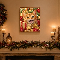Kit de Peinture Perle DIY Chat, Ornements de Noël de Luxe, Ensemble Cadeau de Noël, Fournisseur Direct de Produits DIY, Livraison Directe