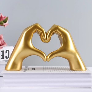 Love Finger Modern Gesture Sculpture Home Bookshelf Desktop <b>Gold</b> <b>Decoration</b> Heart Hand Statue Living <b>Room</b> Bedroom <b>Decoration</b> - Product Image 5