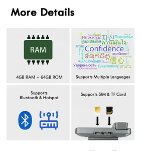 Téléphone fixe intelligent Android avec carte SIM, hotspot WiFi sans fil fixe 4G LTE WCDMA, appels VoLTE, téléphone fixe - Product Image 6