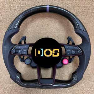 Volant de direction en carbone véritable personnalisé pour <span class=keywords><strong>Audi</strong></span> A4 A5 A6 A7 A8 B9 <span class=keywords><strong>RS</strong></span> R8 <span class=keywords><strong>Q5</strong></span> 2008-2021, volant de course en fibre de carbone véritable - Product Image 4