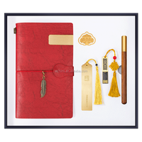 Vintage Geschenkset A6 Notizbuch Metallclip-Anhänger USB-Stick 16G Glücksverheißend Echt Langlebig Wiederverwendbar Täglicher Segen