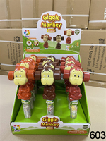 Jouets Bonbons Singe Rigolon à Tête Mobile avec Bonbons Durs HALAL, Confiseries et Sucreries