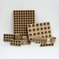 Zware, biologisch afbreekbare pulp zaailingpotten met drainagegaten, 0,7 gallon vierkante kweekpotten, inclusief tray, milieuvriendelijke tuinpotten