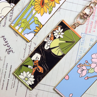 Porte-clés personnalisés en émail dur avec motif floral, breloques souvenirs, porte-clés métalliques personnalisés avec votre logo