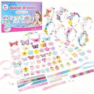 Charming Hair Accessories Craft Kit Girls DIY <b>Headband</b> Bracelet Ribbons Stars Hearts Party Present Bulk Supply - Product Image 1