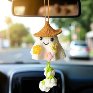 Nuevos Adornos de Halloween de Muñecos Fantasma Lindos para Espejo Retrovisor de Coche, Adornos Hechos a Mano con Ganchillo, Productos Terminados Transfronterizos - Product Image 2