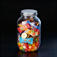 Bocaux en plastique PET ronds de 400 ml avec couvercle à vis pour le stockage de collations, bonbons, noix, chips, biscuits, lait, chewing-gum