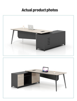 Bureau de direction convertible en L au design moderne, très demandé, pour bureau d'usine ou de secrétaire, en stock