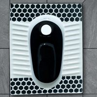 Ensemble de salle de bain de haute qualité en céramique de couleur noire, toilette monobloc avec lavabo sur pied en porcelaine
