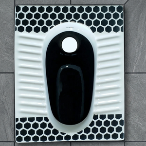 Hot Black Color High Quality Bathroom Suit Ceramic One Piece Toilet Commode with Pedestal Wash Basin in Porcelain Product - Product Image 5