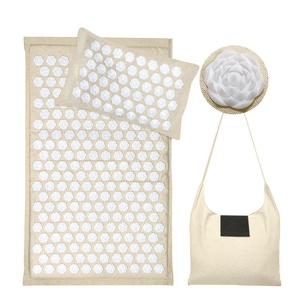 Cojín de acupresión de lino, esterilla de acupresión para aliviar el dolor de espalda y cuerpo, masaje de acupuntura, esterilla de Yoga con almohada - Product Image 5