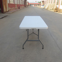 Table de Banquet Pliante Luxe en Plastique Ajustable pour Maison, Bureau, Chambre, Cuisine ou Utilisation Extérieure lors de Mariages et Fêtes