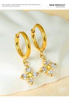 Vente en gros de boucles d'oreilles minimalistes en acier inoxydable plaqué or 18 carats pour femmes, logo personnalisé, bijoux tendance