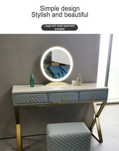 <span class=keywords><strong>Stile</strong></span> di lusso in marmo <span class=keywords><strong>vestirsi</strong></span> make up table dressering tavolo <span class=keywords><strong>con</strong></span> specchio e sgabello per un set di mobili camera da letto - Product Image 3
