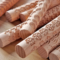 Rouleau à pâtisserie hexagonal en bois fait main gravé, moule à biscuits, décoration murale réutilisable, thème amour UIONEN 1595