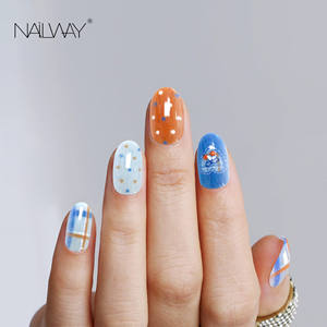 <span class=keywords><strong>Uñas</strong></span> Postizas Acrílicas <span class=keywords><strong>de</strong></span> Alta Gama, Diseño Bonito, Cortas, Redondas, <span class=keywords><strong>Color</strong></span> Azul Brillante, Personalizadas, 30 Piezas, 15 Tamaños, Cobertura Completa, Adhesivas - Product Image 2